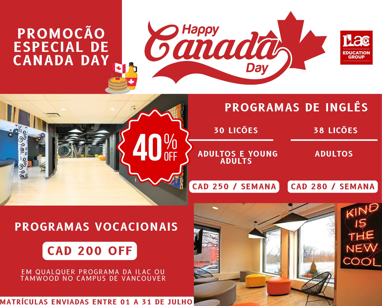 Garanta sua vaga ainda este mes e comece seus estudos em Toronto ou Vancouver em 2025 ou 2026